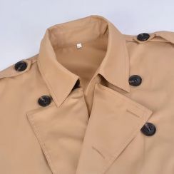 3 Pcs Mens Thickened Long Double Breasted Trench Coat