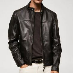 Mens High Quality Street Wear Leather Jacket