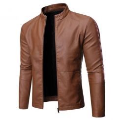 Autumn Youth Fashionable Comfortable Mens Slim Leather Jackets