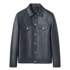 Casual Mens Sheepskin Leather Bomber Jacket.