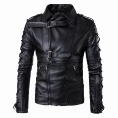 Breathable Mens Sheepskin Leather Jacket for Autumn