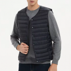 3 Pcs Lightweight Warm Button Mens Puffer Down Vest